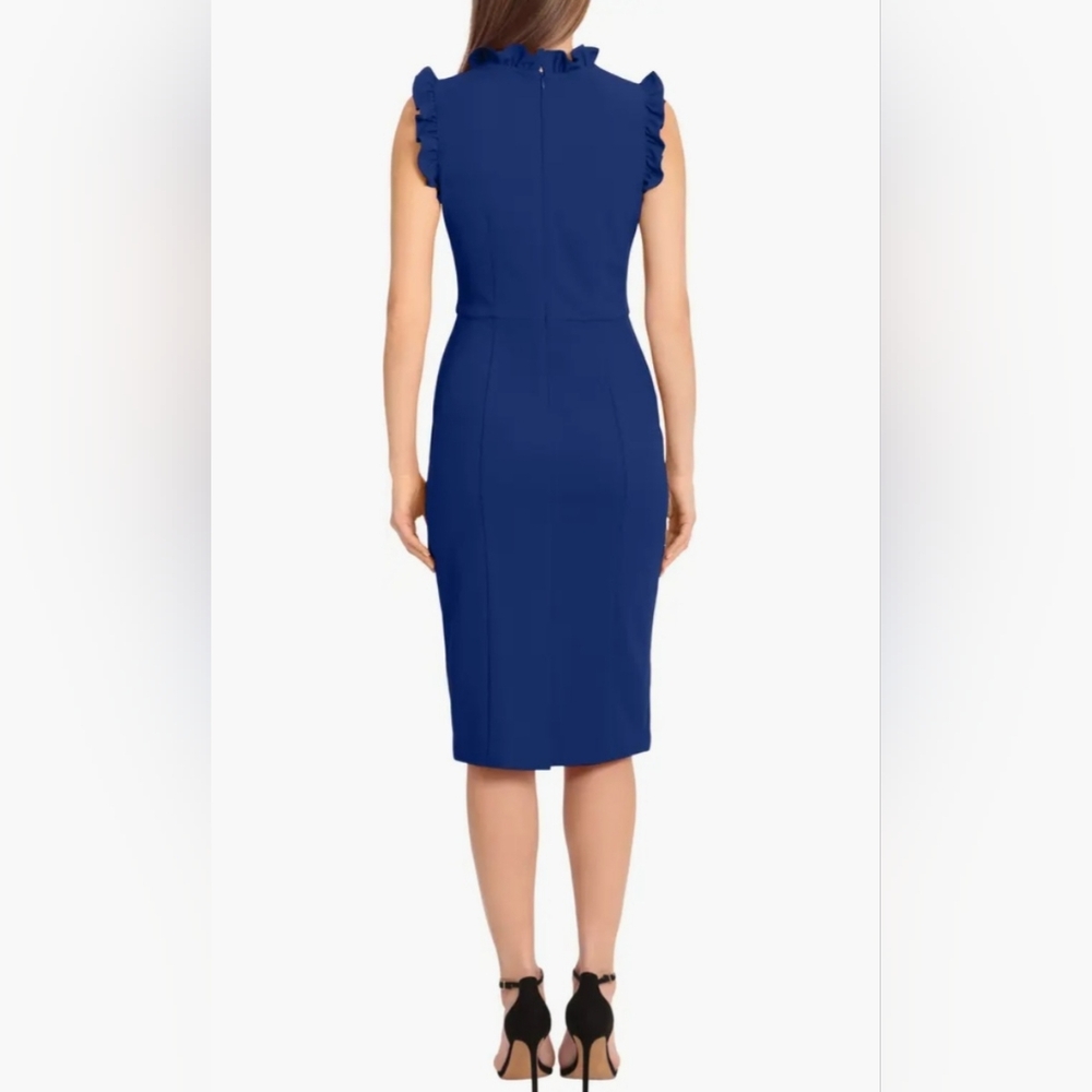 Maggy London Navy Ruffle Sleeve Midi Dress - Picture 11 of 11